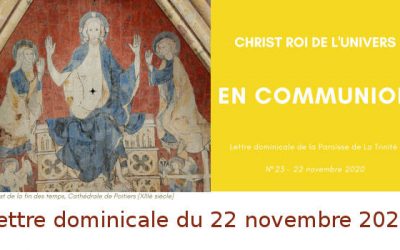 Lettre « En Communion » du 22 novembre