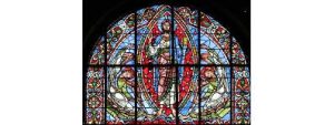 Ascension du Seigneur, détail du vitrail de la Cathédrale de Poitiers