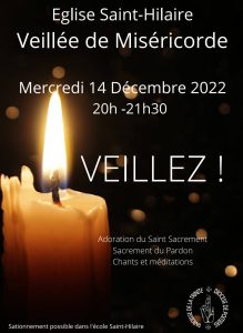Veillez ! soirée de miséricorde pour l'Avent 2022, église Saint-Hilaire, paroisse de la trinité de Poitiers