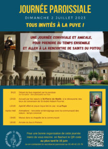 Affiche de la journée de la Paroisse de la Trinité de Poitiers du 2 juillet 2023