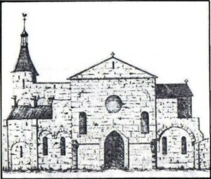 Côté nord au milieu du XIXe siècle de l'église Saint-Hilaire de Poitiers